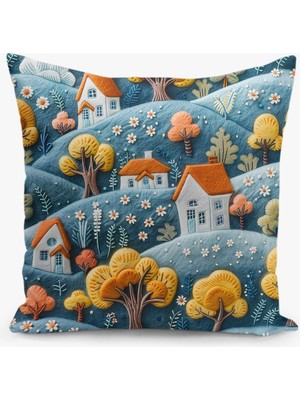 Filamente Çift Taraflı Keçe Desenli Dijital Baskı Kırlent Kılıfı