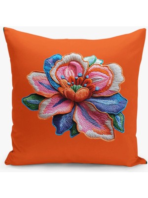 Filamente Çift Taraflı Nakış Desenli Dijital Baskı Kırlent Kılıfı