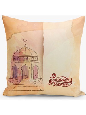 Filamente Çift Taraflı Ramazan - Ramadan Desenli Dijital Baskı Kırlent Kılıfı