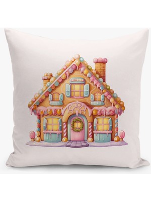 Filamente Çift Taraflı Yılbaşı Cristmas Desenli Dijital Baskı Kırlent Kılıfı