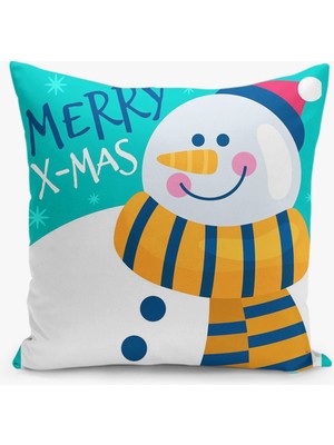 Filamente Çift Taraflı Yılbaşı Cristmas Desenli Dijital Baskı Kırlent Kılıfı