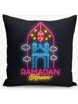 Filamente Çift Taraflı Ramazan - Ramadan Desenli Dijital Baskı Kırlent Kılıfı
