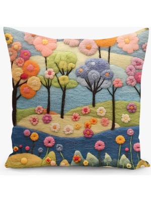 Filamente Çift Taraflı Keçe Desenli Dijital Baskı Kırlent Kılıfı