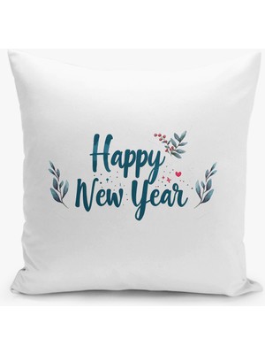 Filamente Çift Taraflı Yılbaşı Cristmas Desenli Dijital Baskı Kırlent Kılıfı