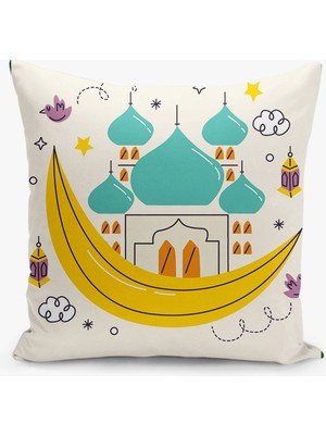 Filamente Çift Taraflı Ramazan - Ramadan Desenli Dijital Baskı Kırlent Kılıfı