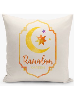 Filamente Çift Taraflı Ramazan - Ramadan Desenli Dijital Baskı Kırlent Kılıfı