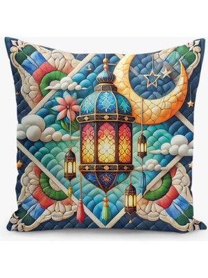 Filamente Çift Taraflı Ramazan - Ramadan Desenli Dijital Baskı Kırlent Kılıfı