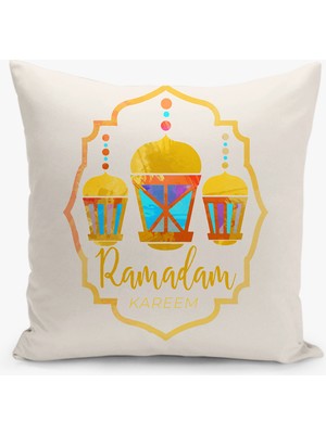 Filamente Çift Taraflı Ramazan - Ramadan Desenli Dijital Baskı Kırlent Kılıfı