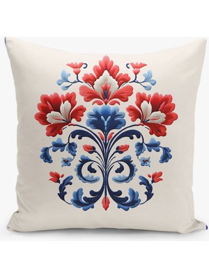 Filamente Çift Taraflı Nakış Desenli Dijital Baskı Kırlent Kılıfı