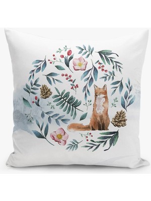 Filamente Çift Taraflı Yılbaşı Cristmas Desenli Dijital Baskı Kırlent Kılıfı