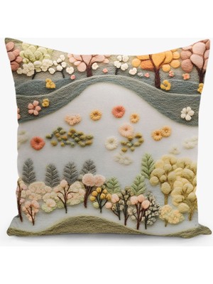 Filamente Çift Taraflı Keçe Desenli Dijital Baskı Kırlent Kılıfı