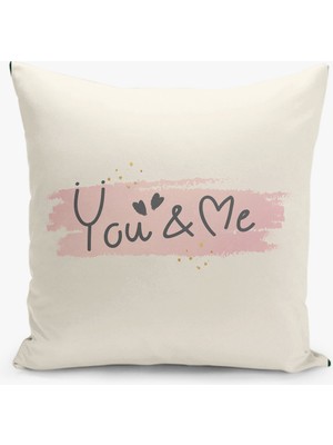 Filamente Çift Taraflı Sevgililer Günü Valentine's Day Desenli Dijital Baskı Kırlent Kılıfı