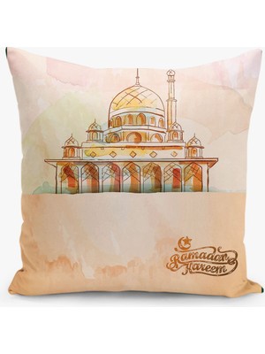 Filamente Çift Taraflı Ramazan - Ramadan Desenli Dijital Baskı Kırlent Kılıfı