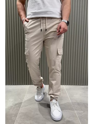 Erkek Bel Ve Paça Lastikli Kargo Cep Pantolon P-00015053