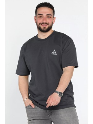 Erkek Bisiklet Yaka Baskılı Tişört P-00015320