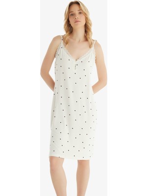 Kadın Gecelik 51856 - Puantiye Baskılı