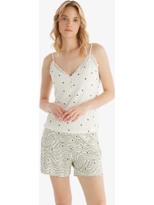 Kadın Pijama Takımı 51858 - Puantiye Baskılı