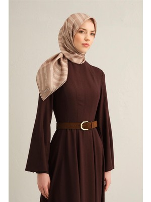 Armine Klasik Desenli Saf İpek Twill Eşarp 9351D 40