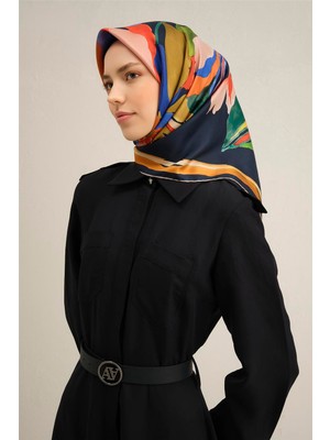 Armine Çiçek Desenli Saf İpek Sura Eşarp 9340D 55