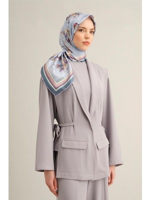 Armine Çiçek Desenli Saf İpek Twill Eşarp 9316D 36