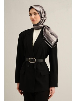 Armine Desenli Saf İpek Twill Eşarp 9327--83