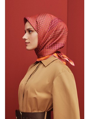 Armine Geometrik Desenli Saf İpek Sura Eşarp 9325 54