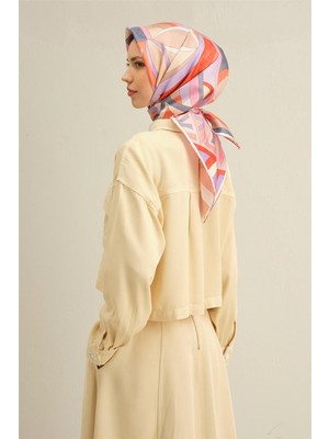 Armine Geometrik Desenli Saf İpek Twill Eşarp 9336D 35