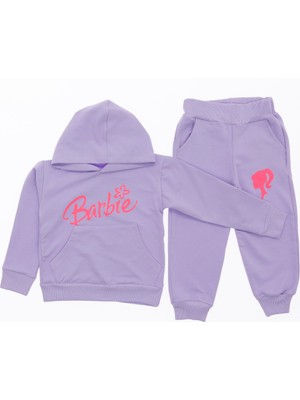 Kız Çocuk Eşofman Takım Barbie Baskılı