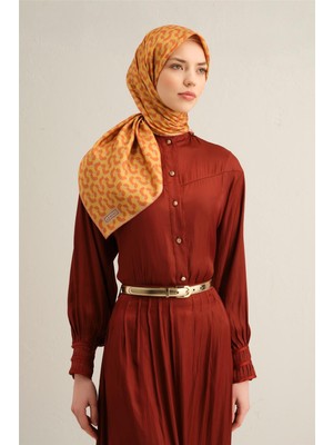 Armine Klasik Desenli Saf İpek Twill Eşarp 9321D 51