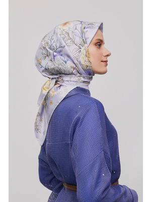 Armine Çiçek Desenli Saf İpek Sura Eşarp 9347D 82