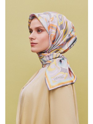 Armine Etnik Desenli Saf İpek Sura Eşarp 9323D 81