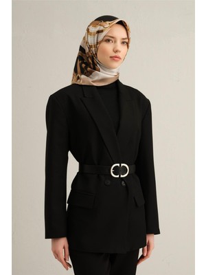 Armine Leopar Desenli Saf İpek Twill Eşarp 9320 03