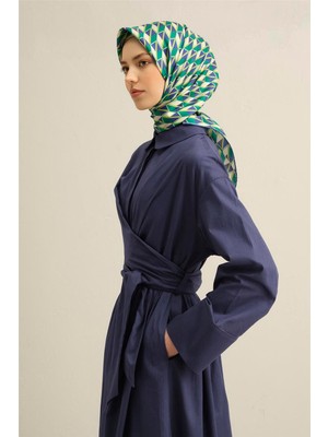Armine Geometrik Desenli Saf İpek Twill Eşarp 9309D 80