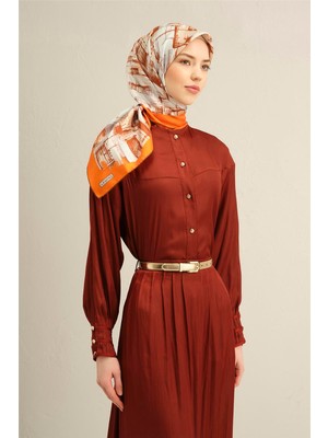 Armine Soyut Desenli Saf İpek Sura Eşarp 9350D 24