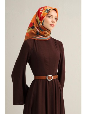 Armine Çiçek Desenli Saf İpek Sura Eşarp 9340D 84