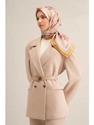 Armine Çiçek Desenli Saf İpek Sura Eşarp 9322 31