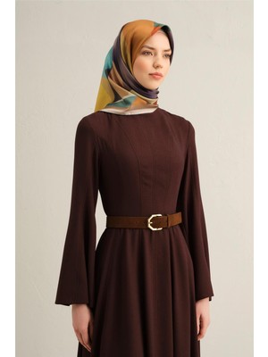 Armine Geometrik Desenli Saf İpek Sura Eşarp 9336 04