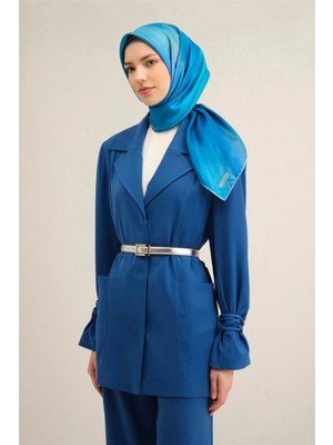 Armine Soyut Desenli Saf İpek Twill Eşarp 9308D 35