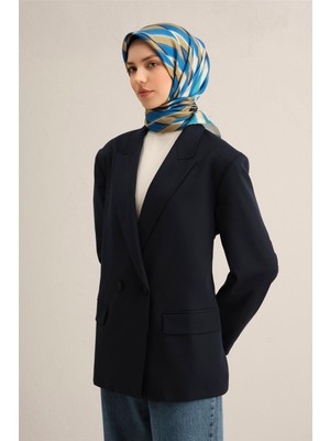 Armine Geometrik Desenli Saf İpek Twill Eşarp 9325D 52