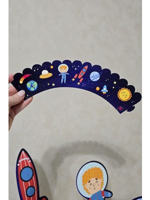 Uzay Konsept Cupcake Sargısı 10'lu