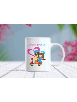 Isimli ve Tarihli Kalpli Aşk Kupa Bardak