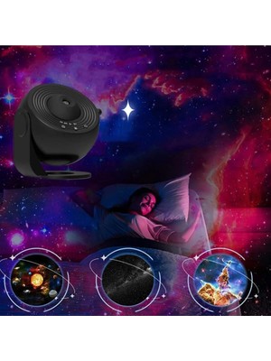 Seenergy Galaksi Projektör Gezegen Tavan Projektörü ile 12 Film Diskleri-Sessiz, Hd Zoom Projeksiyon, Gece Lambası