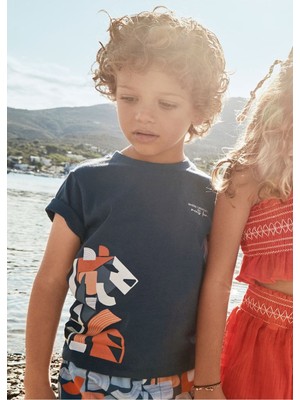 Mayoral Erkek Çocuk Geometrik Desenli Tişört 3029 Lacivert