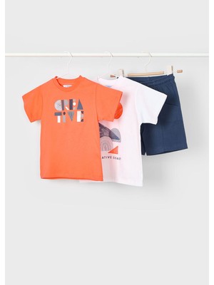 Mayoral Erkek Çocuk Geometrik Motifli 3 Parçalı Set 3602 Turuncu