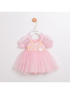 Ministok Berry Pul Payetli Pembe Renk Kız Çocuk Romper