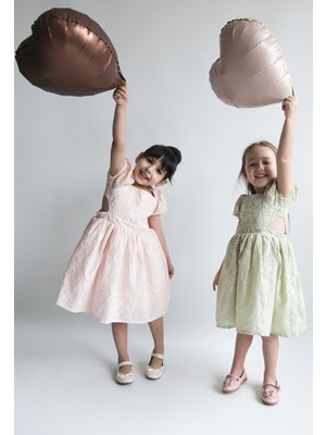 Anabel cut out detaylı kız çocuk elbise