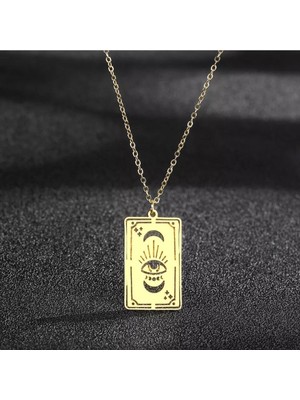 Has Altın Kaplama Üçüncü Göz Kart 925K Kolye