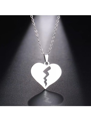 925 Ayar Gümüş Kalp Kırıklığı Kolye