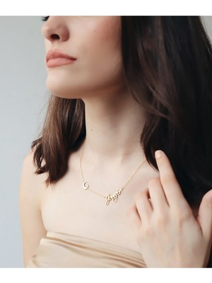 925 Ayar Gümüş Hilal Isim Kolye