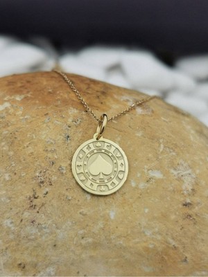 Has Altın Kaplama Maça Ası 925K Kolye